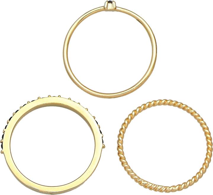 Immagine prodotto Elli Set di anelli, anello solitario, anello ritorto (52, 925 Argento)