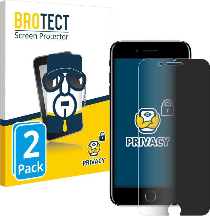 Productafbeelding BROTECT Anti-spionnetje privacyfolie Beschermfolie tegen blauw licht (2 Stuk, Apple iPhone 7 Plus)