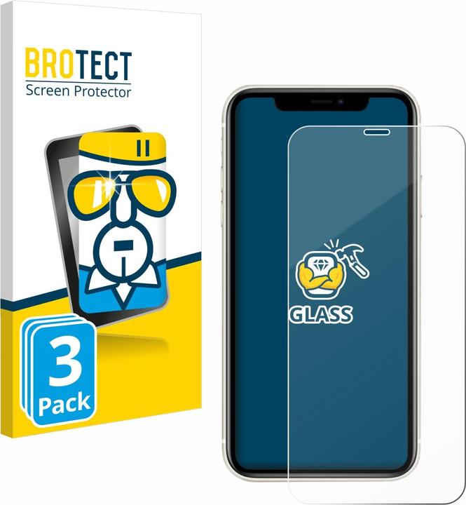 Actual product image BROTECT Armoured tempered glass screen protector (3 Piece, Apple iPhone 11)