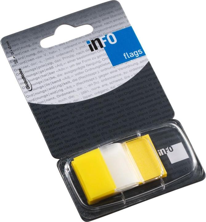 Produktbild PET Flags im Spender 25 x 43 ( Page Marker ), Transparent mit gelben Farbrand auf 4C, 400g/m² Papp (25 x 43 mm)