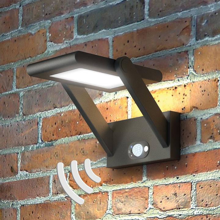 Produktbild Lucande Vakerian Solcelle Wandleuchte w/Sensor Graphite (150 lm, IP54)