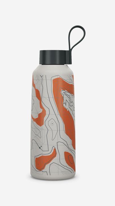 Image du produit Quechua Gourde 100 inox 1l avec bouchon à vis pour la randonnée - Carto rouge (1 l)