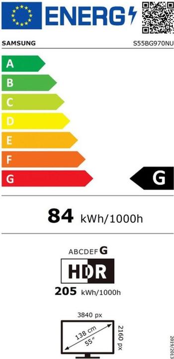 Energie-Label Samsung Odyssey ARK - G97NB (3840 x 2160 Pixel, 55")