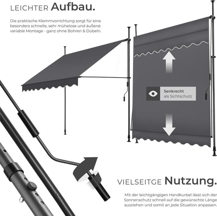 Actual product image tectake Clamping awning (2 m)