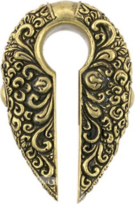 Star Piercing Ohrgewicht Schlüsselloch vergoldet Barock zwei Spitzen (Messing)