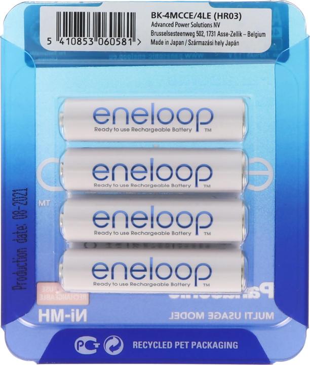 Image du produit Panasonic Pack coulissant eneloop (4 pcs, AAA, 750 mAh)