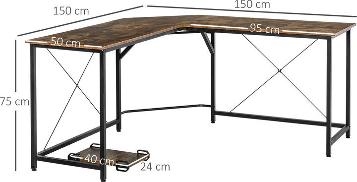 Immagine prodotto Homcom Scrivania ad angolo (150 x 150 x 75 cm)