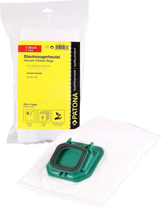 Actual product image Flickbee Hoover bag fleece for. Vorwerk Kobold VK140 VK150 (10 pcs.) (6 x)