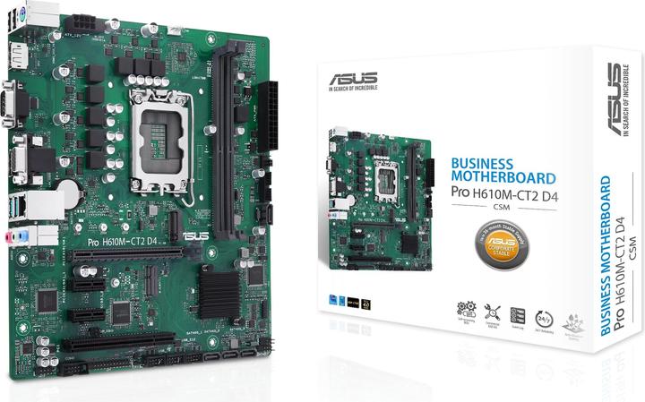 Image du produit ASUS PRO H610M-CT2 D4-CSM LGA1700 MB (LGA 1700, Intel H610, mATX)