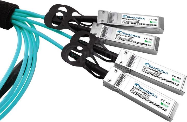 Actual product image BlueOptics H3C QSFP-4X10G-D-AOC-3M compatible AOC QSFP BO253503K3M