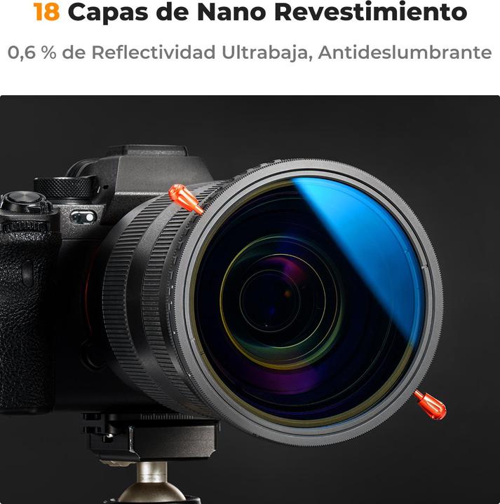 Actual product image K&F Concept 52MM 2 in 1 CPL+Variable ND2ND32 Lens Filter 18Layers Blue Coated, without Black Cross (C Series)