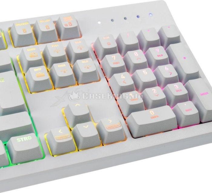 Produktbild CHERRY xtrfy K2 für Gaming, Kailh Rot - RGB-LED - Weiss (DE, Kabelgebunden)