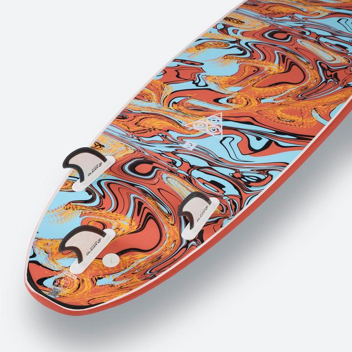 Actual product image Olaian Surfboard foam children and adults 7' - 500 Soft orange (7')