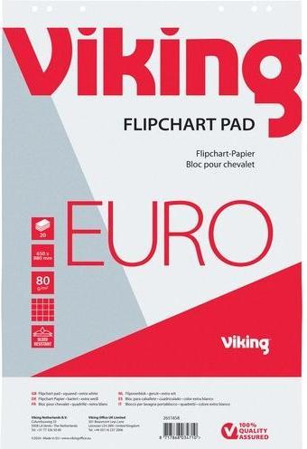 Actual product image Office Depot Flipchart paper 80g/sqm 65x98cm extra white chequered