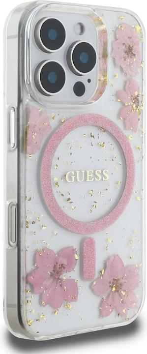 Image du produit Guess Étui rigide avec design de fleurs en résine (Apple iPhone 16 Pro Max)