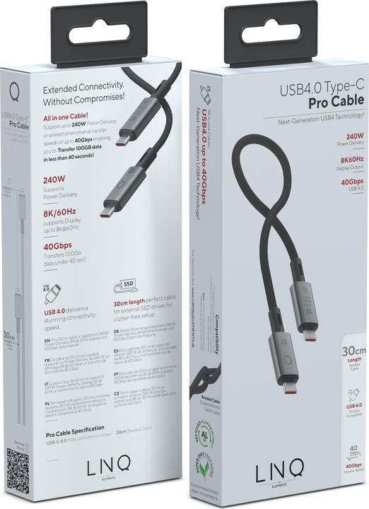 Produktbild LINQ Connects USB4 PRO CABLE -0.3M (0.30 m, USB 4.0)
