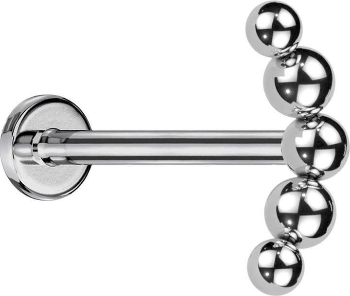 Produktbild Star Piercing Micro Labret Innengewinde silber Bogen Kugeln (ohne Messing, Titan G23)