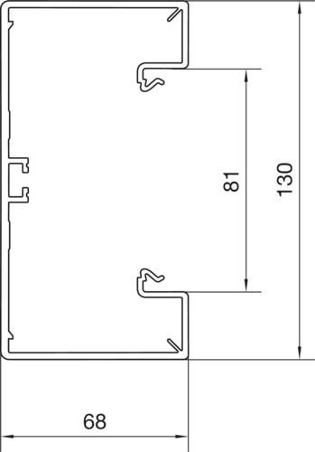 Actual product image Hager TEH BR6513019016 Duct-UT BR 65x130 OT 80mm vw (200 cm)