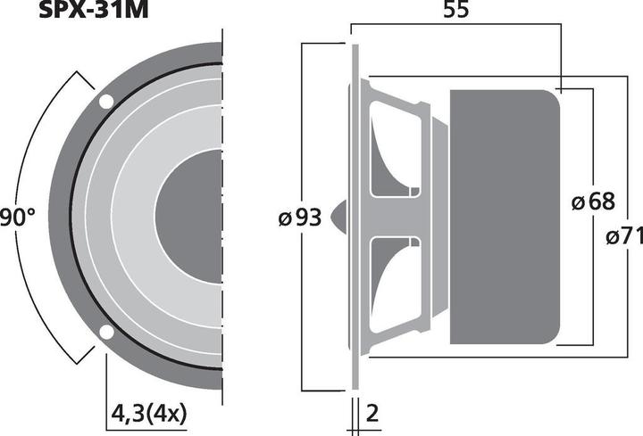 Image du produit Monacor SPX-31M (1 pièce)