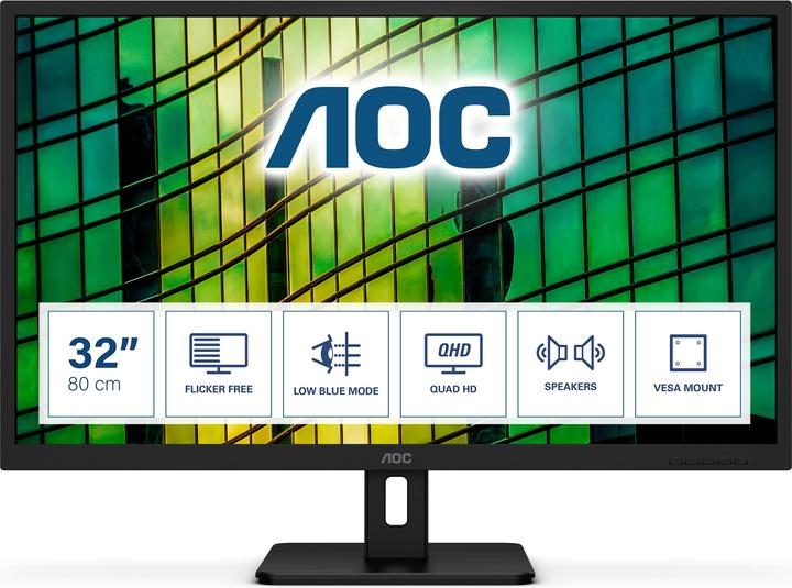 AOC Q32E2N 80 cm 31.5 inch LCD monitor HDMI DisplayPort (2560 x 1440 pixels, 31.50")