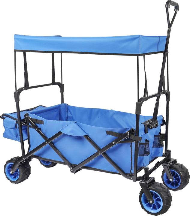 Toboli Foldable Handcart with Canopy, Big Loading Space & Compartments for Off-Road Use