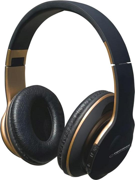 Actual product image Esperanza EH220 Bluetooth headphones with headband, Black (No noise cancelling, 7 h, Wireless)