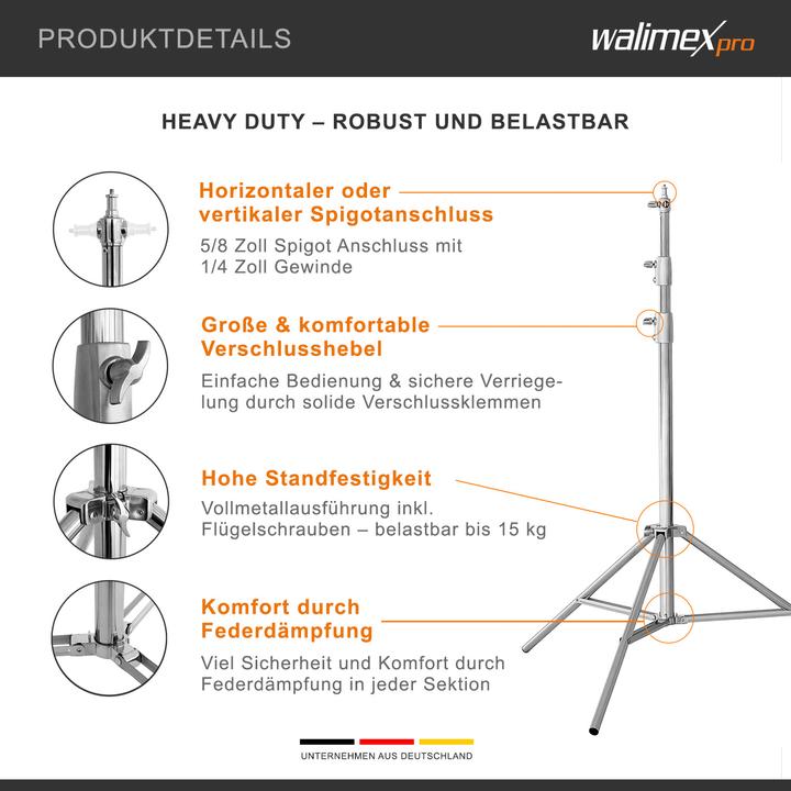 Actual product image Walimex pro Lamp Tripod 270 cm Heavy Duty (273 cm, 15 kg)