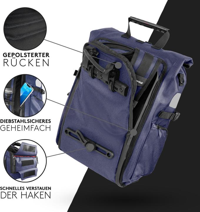 Immagine prodotto Valkental Borsa da bici ValkPro - 23L, Blu (26 l, Borsa portapacchi)