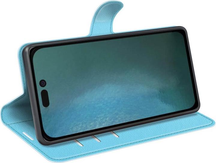 Actual product image Cover-Discount iPhone 14 Plus - Leather Case Cover light blue (Apple iPhone 14 Plus)