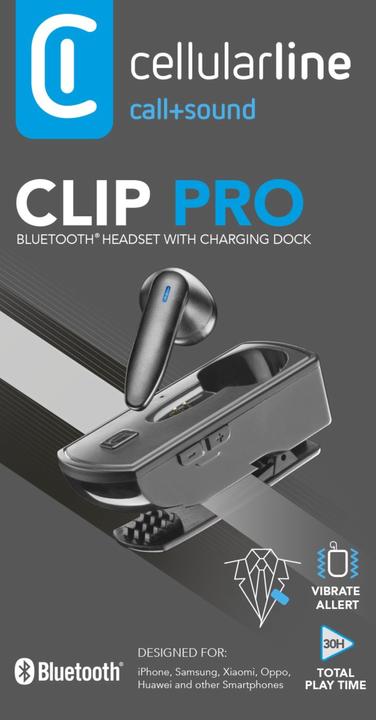 Produktbild Cellularline CLIP PRO Mono Headset Bluetooth kabellos 1 (3 h, Kabellos)
