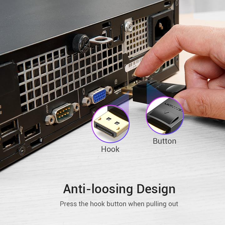 Produktbild Vention Kabel DisplayPort do HDMI 3m HADBI Czarny (0.26 m, HDMI)