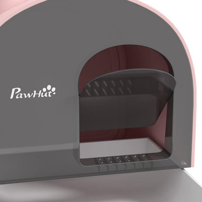 Image du produit Swisshandel24 Katzentoilette mit Haube, für Katzen bis 5 kg, Rosa (Bac à litière fermé)
