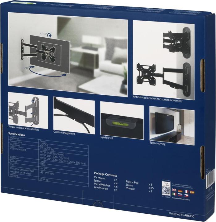 Actual product image Arctic TV Flex S (Wall, 55", 25 kg)