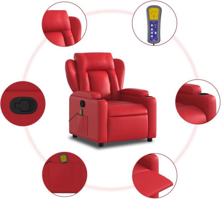 Produktbild VidaXL Massagesessel Rot Kunstleder,Farbe: Rot,Material: Kunstleder