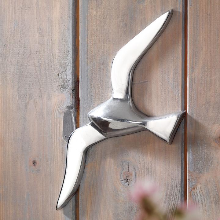 Actual product image FineBuy Wall decoration seagull aluminum 30 cm