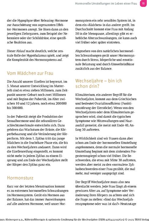 Produktbild Nährstofftherapie & optimierte Ernährung für die Wechseljahre (Deutsch, Katrin Kleinesper, Ursula Linzer, 2023)