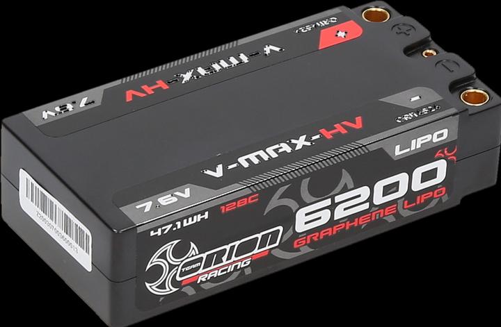 Immagine prodotto Team Orion V-Max-HV Graphene Tech Shorty 6200 7.6V 2S 128C (7.60 V, 6200 mAh)