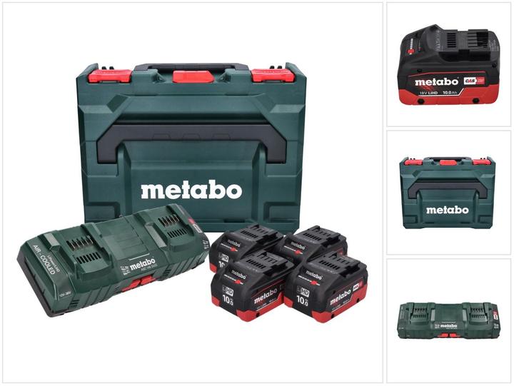 Metabo Basic set 4x Li-Power battery pack 18 V 10.0 Ah CAS Li-Ion battery ( 685143590 ) + DUO dual charger (18 V)