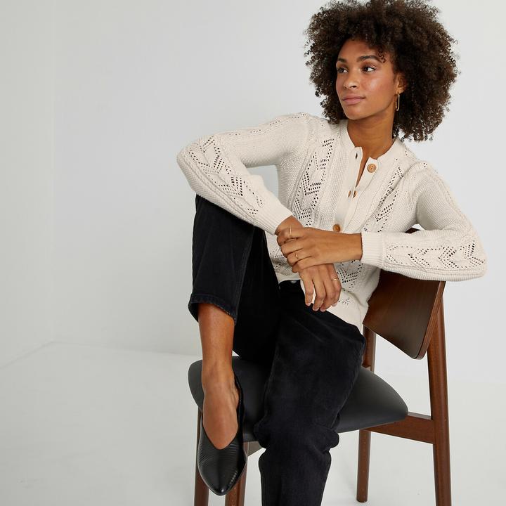 Produktbild La Redoute Collections Cardigan aus Pointelle-Strick (S)