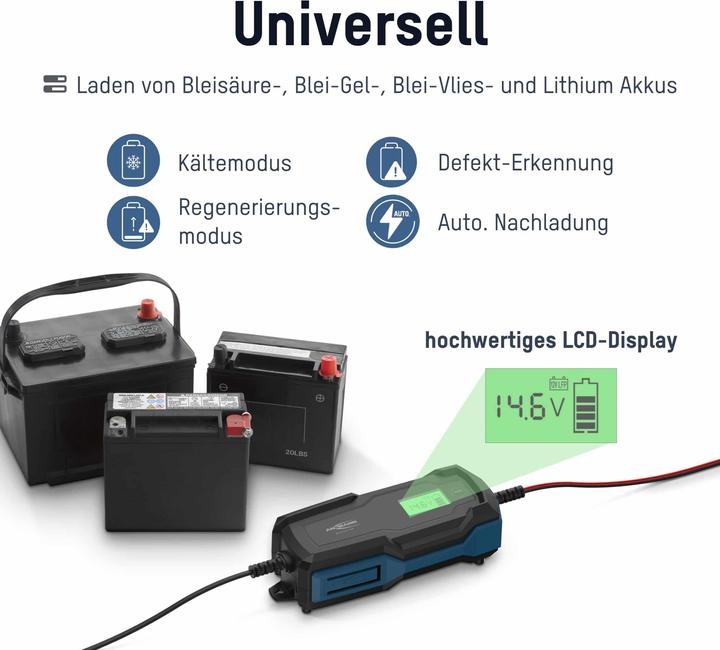Image du produit Ansmann Chargeur de batterie au plomb BC 6-12V / 6 A (12V, 6V, 6 A)