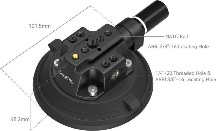 Produktbild SmallRig 4" Suction Cup Camera Mounting Support for Vehicle Shooting 4122B