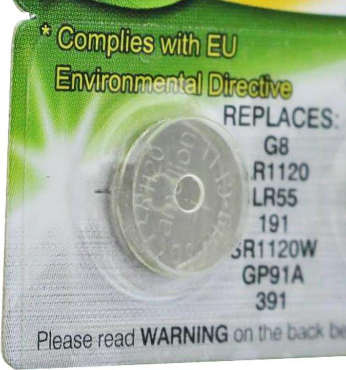 Actual product image AccuCell LR55 battery, button cell V8GA, 191, 80, LR1120, LR1121, LR4230 10 pieces (10 pcs., AG8, 42 mAh)