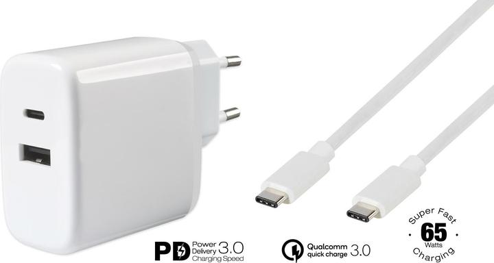 Actual product image Vivanco 65W Dual Quick Charger USB C PowerDelivery3.0 Mobile Phone Home Charger USB-C K 62773 (65 W)