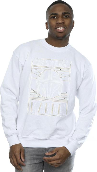 Actual product image Star Wars Mens The Mandalorian The Way Outline Helm Sweatshirt (XL)