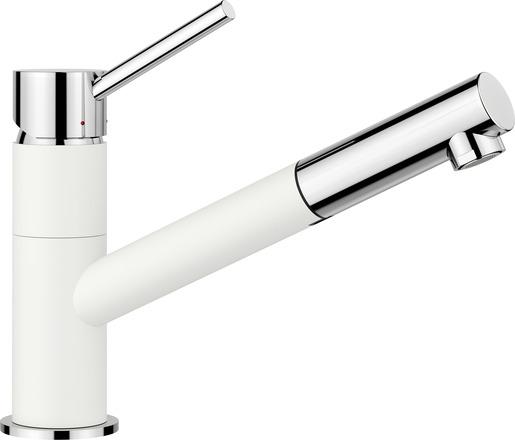 Actual product image Blanco KANO-S silgranite white/chrome | Low pressure | With pull-out hose | Backflow preventer