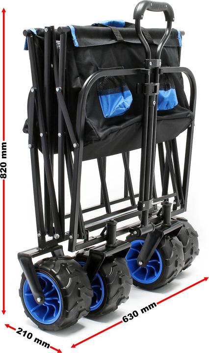 Immagine prodotto Wiltec Carretto pieghevole Toboli con ruote larghe Carretto pieghevole da spiaggia offroad