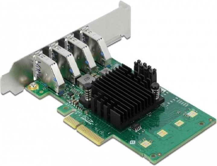Image du produit Delock Carte PCI Express x4 vers 4 x USB3.0 Quad Channel externe