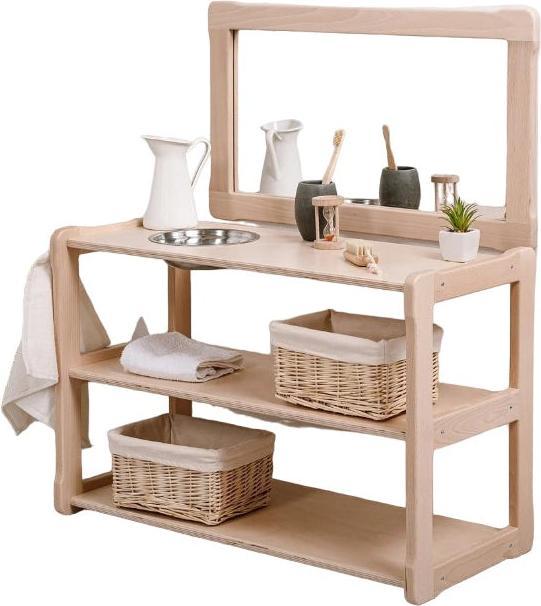 Immagine prodotto Activity Board Atmosfera Waldorf, Camera dei bambini, Lavabo per bambini con specchio - Naturale