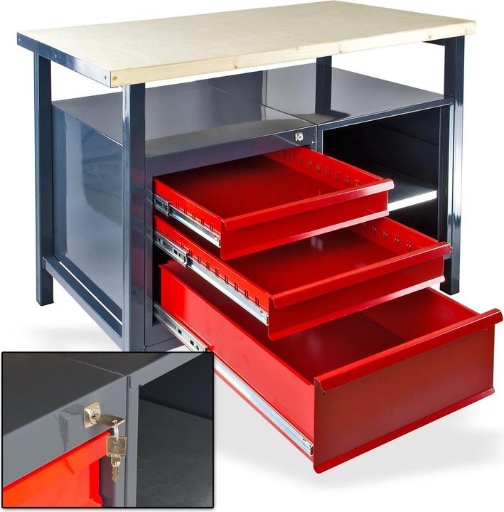 Produktbild Dema Werkbank mit 3 Schubladen (59 cm, 119 cm)