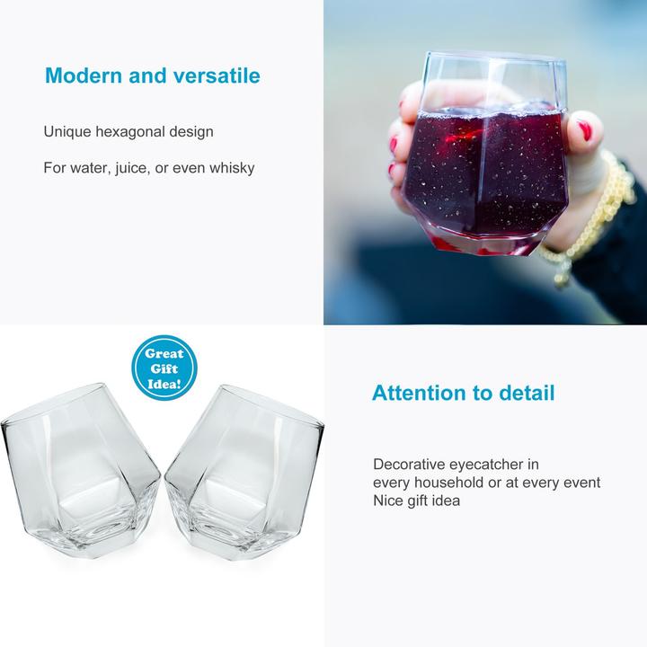 Produktbild Intirilife Wasserglas im Hexagon Design (0.24 l, 2 x)
